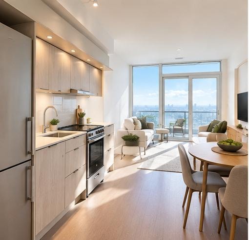 AI-staged modern kitchen